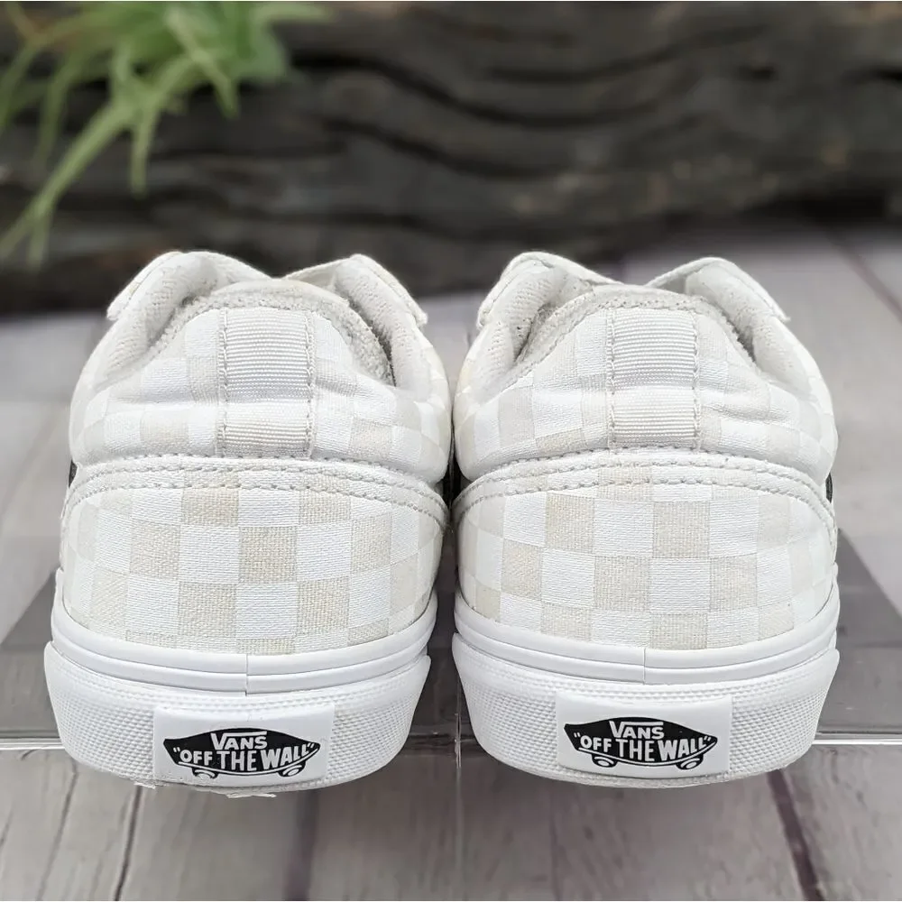 Vans® Seldan White on White Checkerboard Skate Shoes Sneakers